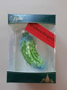 Christbaumkugeln Kugel Gurke - Weihnachtsgurke 10 cm- Krebs Glas Lauscha - Bild 1 von 1