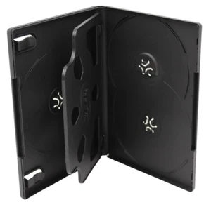 Standard Black DVD 5-Disc Replacement Case 14mm Premium Movie Storage Shell Case - Picture 1 of 6