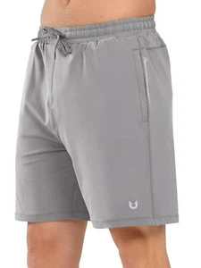 Men's 7" Soft Athletic Workout Shorts with Zip Pockets Running Sports Gym Bas... - Picture 1 of 7