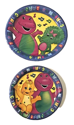 DesignWare Barney & Friends Paper Party Plates Large and Small Vintage Lot of 2 - Image 1 of 4