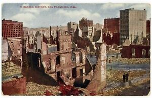 1906 San Francisco Earthquake In Burned District Vintage Postcard