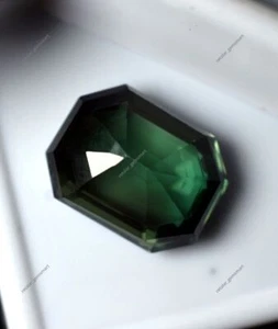 Natural Deep Green Sapphire 8.60 Ct Emerald Cut Loose Gemstone CERTIFIED - Picture 1 of 5