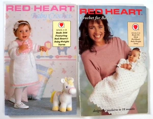 Red Heart: BABY CROCHET Booklets #344 & 375 Sweaters, Blankets, Dresses,Cardigan - Picture 1 of 12