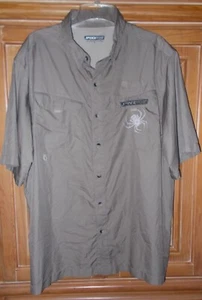 SPIDERWIRE MENS SIZE XL KHAKI SHORT SLEEVE VENTED SHIRT FISHING BUTTON DOWN - Picture 1 of 2