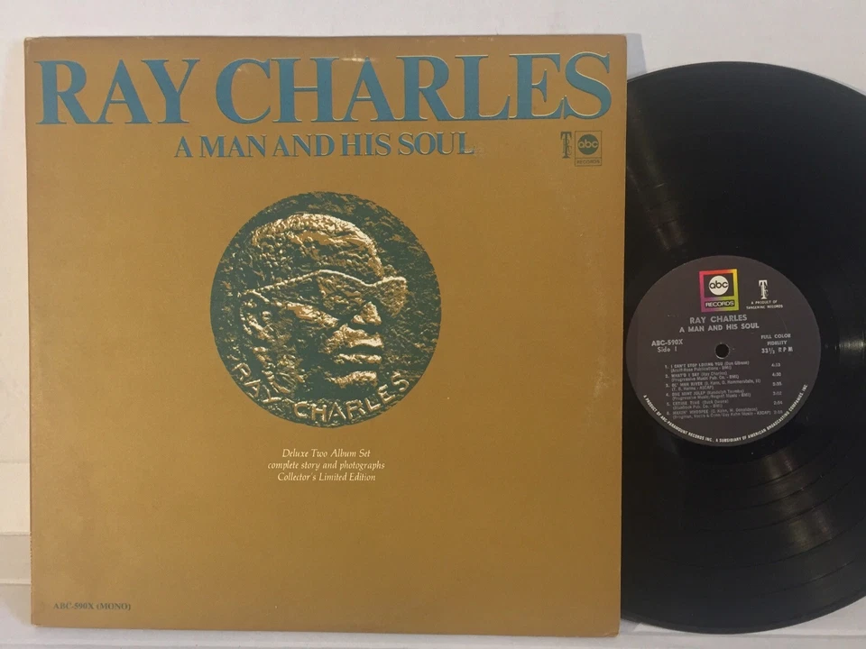 Ray Charles A Man And His Soul EX 2LP with ATTACHED BOOK gorgeous! hits best - Image 1 of 1