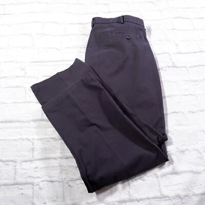 Dockers Black Flat Front Relaxed Fit Cotton Blend Kahkis Chinos Mens Pants 40x32 - Image 1 of 4