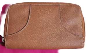 Womens Brown Wallet Minicci Zip Around 7 Inches Length Double Zipper - Picture 1 of 7