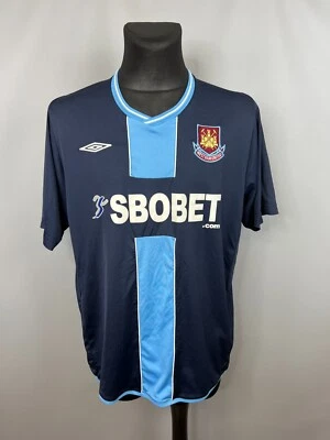 WEST HAM 2009 2010 AWAY SHIRT FOOTBALL SOCCER JERSEY UMBRO MENS SIZE XL - Image 1 of 4