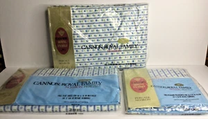 Vintage Cannon Royal Family Full Sheet Set Williamsburg Rose #744 Blue Sealed NOS - Bild 1 von 7