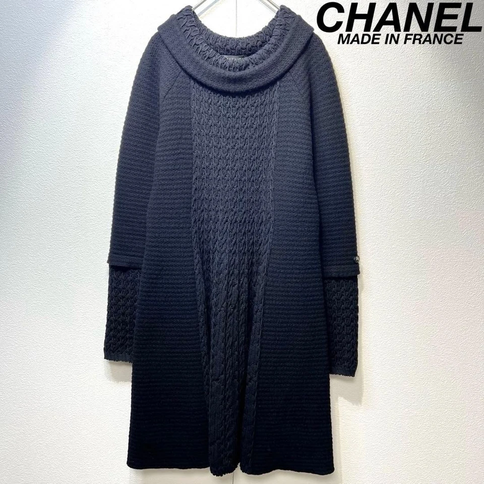 Chanel Coco Lana Capas Línea A Tejido Vestido Suéter Foto 1 de 4