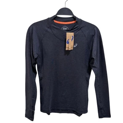 Asics Womens Size S Heathered Black Winter Running Long Sleeve Shirt Thumbholes - Image 1 of 4