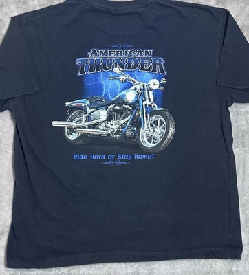 American Thunder, monta duro o quédate en casa. XL. Motociclistas. Picadora moto. Foto 1 de 4