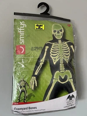 Smiffy Men’s XL Halloween Glow in Dark Skeleton Bodysuit Fancy Dress - Image 1 of 4