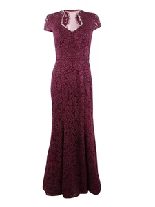 JS Collections Women's Sweetheart Lace Mermaid Gown (2, Cabernet) - Picture 1 of 2