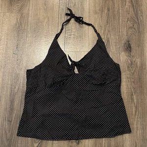 Torrid Halter Top Black White Polka Dots Size 4 Cut: 4657 Made In USA - Picture 1 of 9