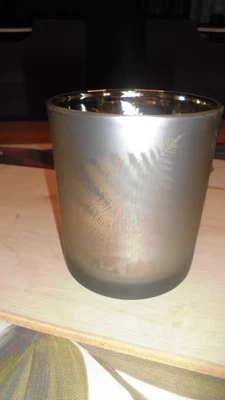 Windlicht Grau mit Farm Gold 9 x 9 cm - Bild 1 von 3