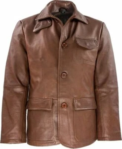 50er Heritage Lederjacke braun Rockabilly Long Jacke Anilin Leder Rind SALE !! - Bild 1 von 2