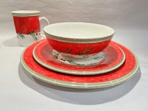4 Piece Lenox HOLIDAY GATHERINGS Holiday Wreath Dinnerware Place Setting - Picture 1 of 15