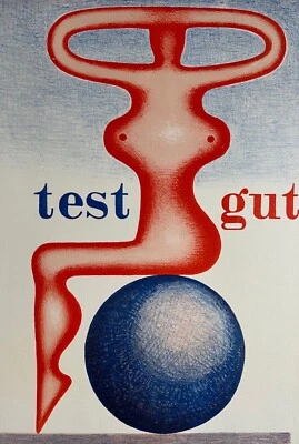 Hans Ticha Signierte numm. große Original Farblithographie - test gut - Werbung - Bild 1 von 4