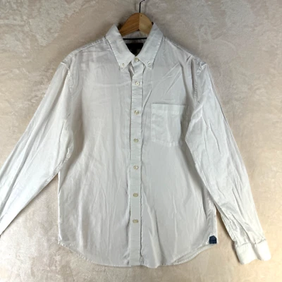 Camisa informal Banana Republic Untucked Fit para hombre talla M de algodón blanco liso Foto 1 de 4