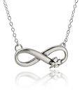 Infinity with Four Leaf Clover Necklace - 925 Sterling Silver Lucky Shamrock NEW
