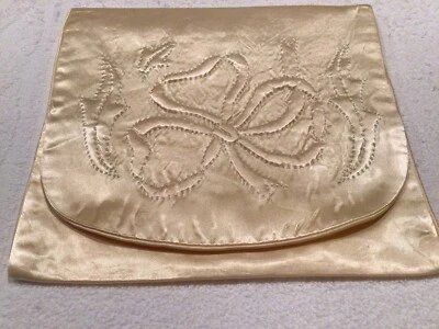 "HERMOSA bolsa tocador pañuelo melocotón rayón/mezcla de seda 8"" X 8 1/4""" Foto 1 de 4