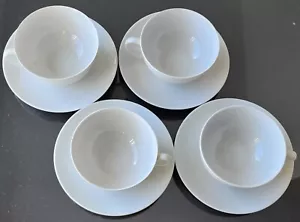 4 Arzberg Germany White Tea Cups & Saucers - Excellent Condition - Picture 1 of 5