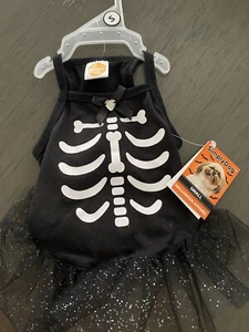 SIMPLY DOG Black "SKELETON" HALLOWEEN Dress Puppy/Dog SM - Picture 1 of 2