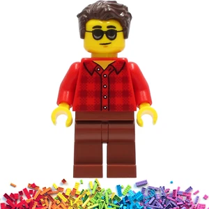 ☀️ New LEGO City - Man Red Flannel Shirt Reddish Minifigure From 60292 - Picture 1 of 1