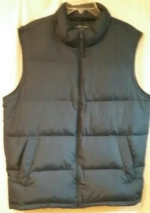 Lands Ends Navy Blue Puffer Goose Down Vest Warm Outerwear Mens LT Tall 42 44 - Picture 1 of 9