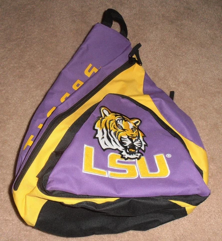 GORGEOUS LSU TIGERS CLOTH CANVAS TYPE MATERIAL BACKPACK VERY WELL MADE NEW Cover