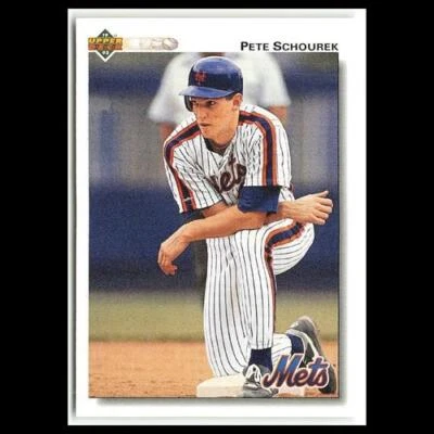 Pete Schourek #673 1992 Upper Deck New York Mets Baseball Card MLB NM - Image 1 of 3