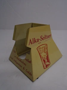 Antique "ALKA SELTZER" TIN METAL COUNTER TOP STORE DISPLAY - No Rust! - Picture 1 of 9