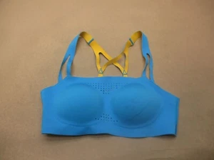 BROOKS Size S Womens Blue Lined Wireless Pull On Crisscross Fitness Run Bra 7P - Picture 1 of 5
