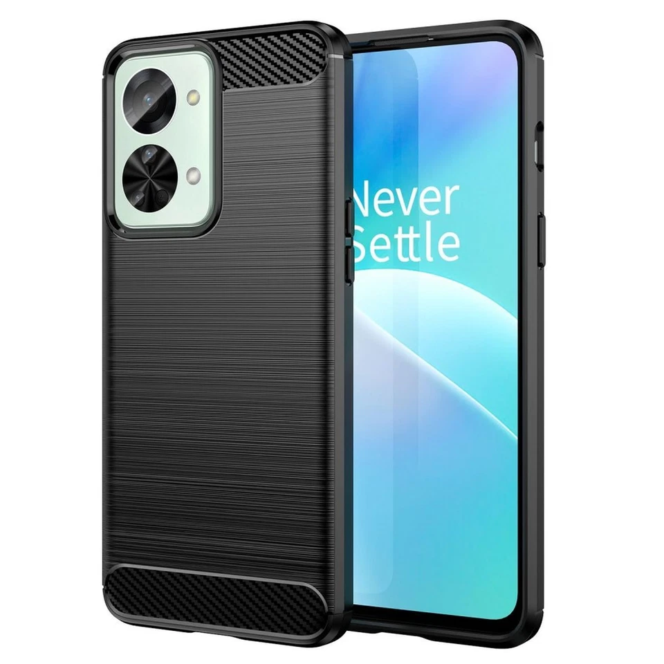Hülle für OnePlus Nord 2T 5G Handy Cover Silikon Case Tasche Bumper Carbonfarben - Bild 1 von 4