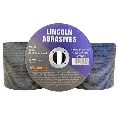 100 Pack 4-1/2" x 1/16" x 7/8" Cut-off Wheels Discs Stainless Steel & Metal - Image 1 of 4