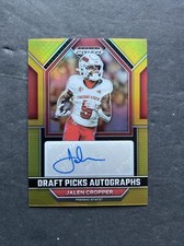 2023 Prizm Draft Picks Jalen Cropper Rookie Gold Prizm Auto /10 Cowboys