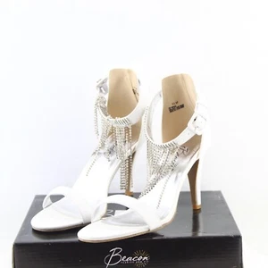 BEACON womens dress shoes size 11 M white pumps with rhinestones 3.5 in heel NEW - Picture 1 of 6