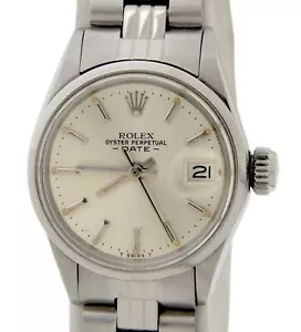 Vintage Rolex Date Lady Stainless Steel Watch Jubilee Bracelet Silver Dial 6516 - Picture 1 of 7