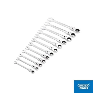 RATCHET COMBINATION SPANNER SET FLEXIBLE HEAD DRAPER HI-TORQ® 27733 METRIC A3107 - Picture 1 of 5
