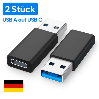 USB Adapter Stecker USB C OTG Ladeadapter Konverter USB A auf USB C Buchse 3.1 - Bild 1 von 4