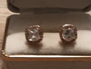 Neu ohne Etikett Gold über Sterlingsilber & cz Ohrstecker signiert 925 Mittelpfosten - Bild 1 von 18