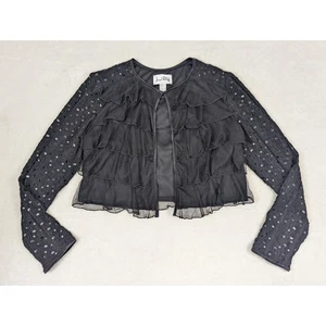 Josef Ribkoff kurze schwarze Shrug Strickjacke leichte Pailletten Damengröße 12 - Bild 1 von 10