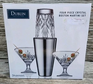 2006 Godinger Shannon Crystal DUBLIN Collection Martini Set Shaker & 2 Gläser - Bild 1 von 12