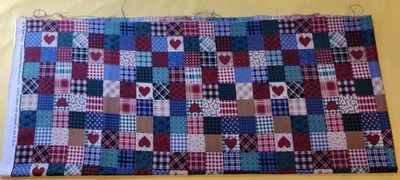 Cranston VIP Cotton Fabric Postage Stamp Patchwork & Hearts Country Colors 1/2yd - Image 1 of 3