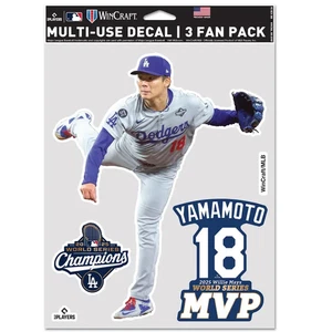 2025 World Series Champions MVP Decal Set Yoshinobu Yamamoto Los Angeles Dodgers - Picture 1 of 1