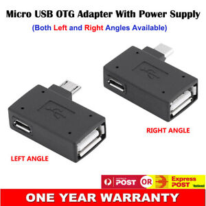 Micro USB Left Right Angle OTG Adapter w/ Power For SNES Classic Mini Ultimate