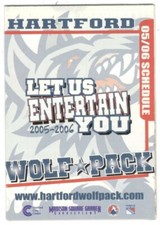 2005-06 Hartford Wolf Pack AHL Hockey Schedule !!! Bud Light