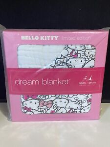 Hello Kitty Aden + Anais Dream Blanket 4-Layer Cotton Muslin 47" x 47" NEW