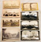 (8) Lot rare de cartes armoire antique stéréoview washington DC Capitol Maison Blanche